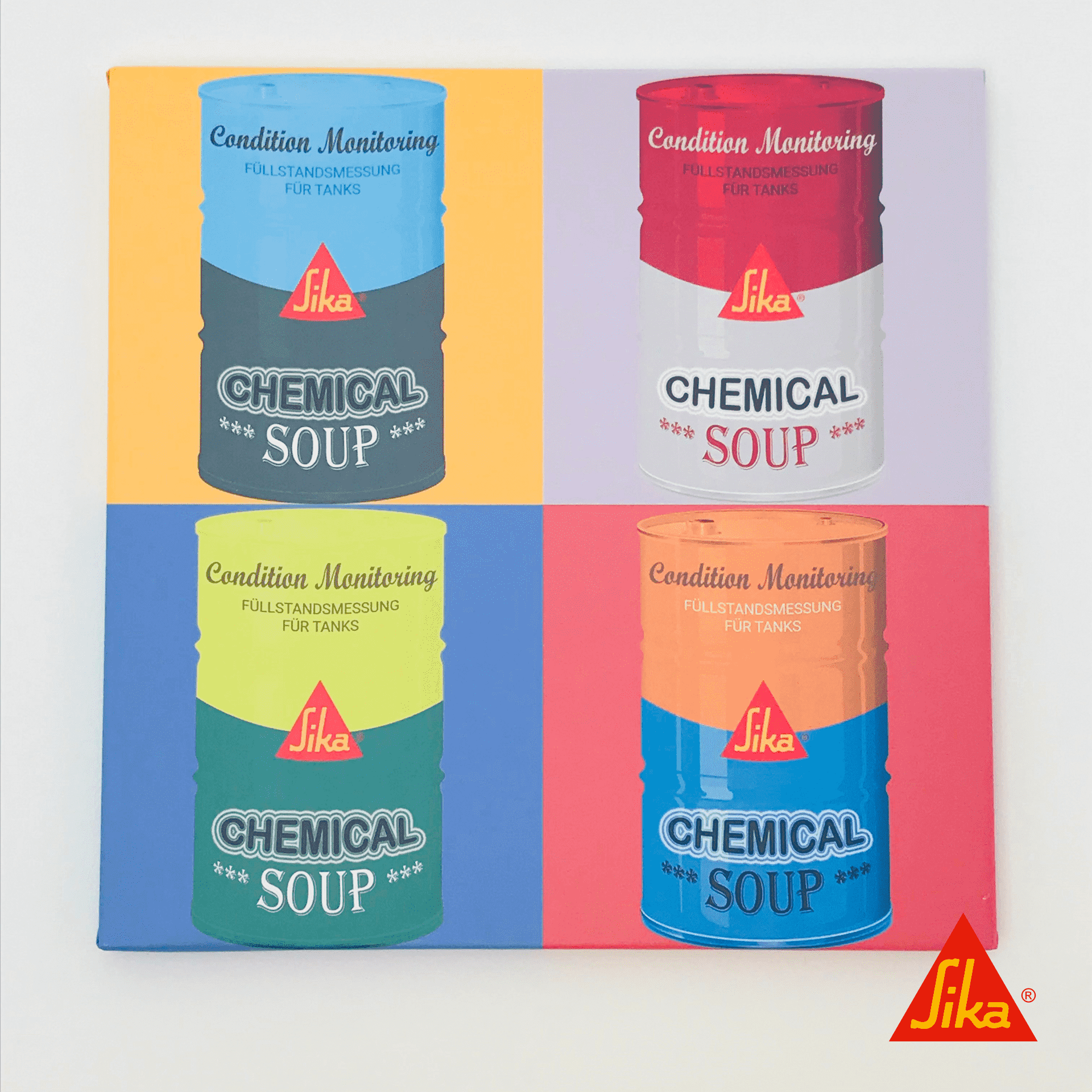 Farbenfrohe Container, die kreative digitale Lösungen auf dem CANCOM smART Walk symbolisieren.