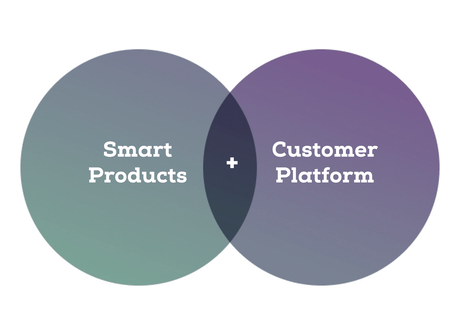 Diagramm einer Produkt- und Kundenplattform, das die Vernetzung und digitale Integration zeigt.