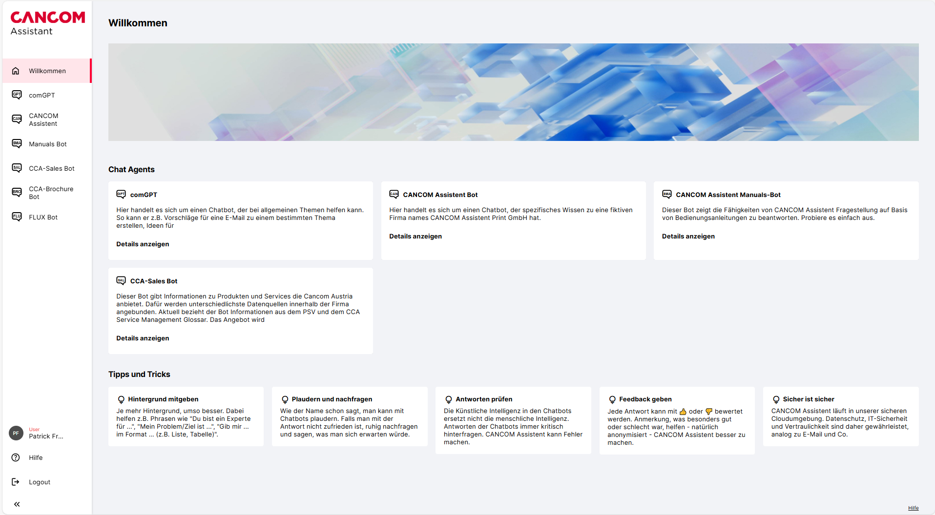 CANCOM Assistant User Interface